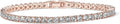 Women's 3mm Cubic Zirconia Tennis Bracelet - 14K Gold Plated Line in Rose, Yellow and White Tones for Evenings - 18K Yel