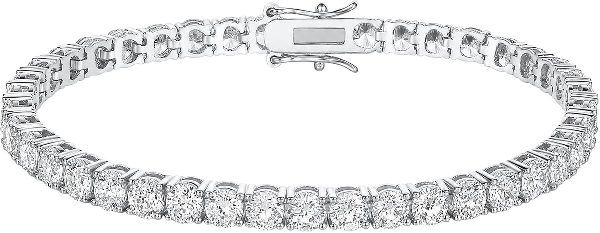 18K gold plated 4mm cubic zirconia tennis bracelet, 6.5 inch length