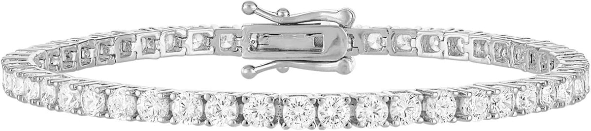 Gold plated 5A cubic zirconia tennis bracelet, 4mm stone line