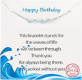 Women's 925 Sterling Silver Wave Bracelet - Friendship Message Styles on a Fine Chain for Birthdays and Graduation - Our