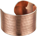 Hammered solid copper cuff bracelet with an adjustable open back