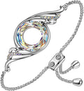 Phoenix crystal bracelet on an adjustable slider cord, bermuda blue